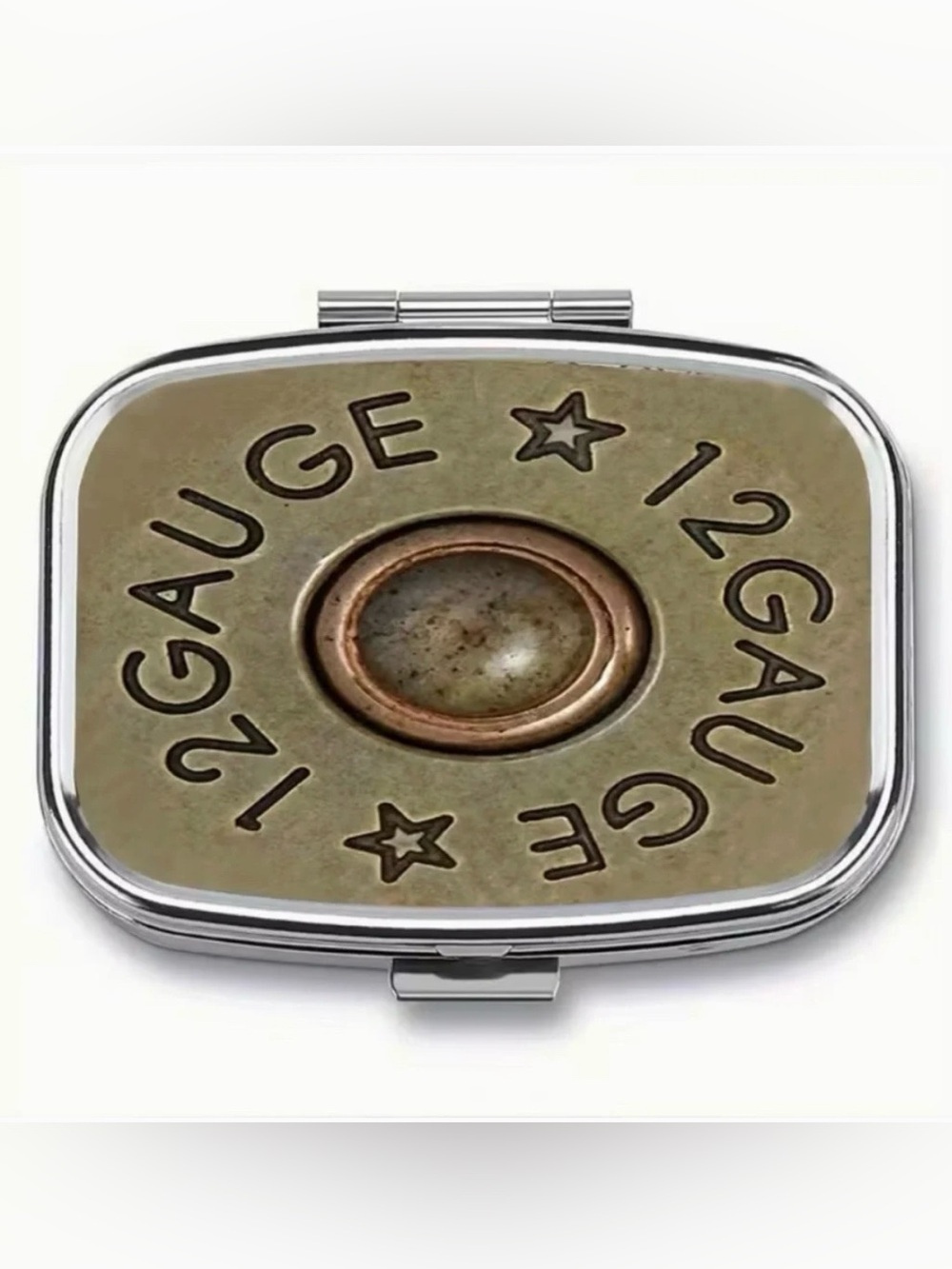 Military Themed Bullet Pill Organizer 2-Compartment Compact Pill Case New